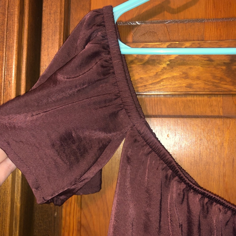 American Eagle Brown Off the Shoulder T-shirt XS - Picture 6 of 7